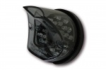 255-044 LED-Rücklicht MADISON, schwarze runde Basisplatte, bogenförmiges getöntes Glas, E-geprüft.